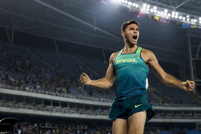 Thiago Braz, é ouro, para o Brasil.