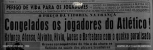 Jornal relata sobre a dificuldade dos jogadores com o frio. (galomemoria)