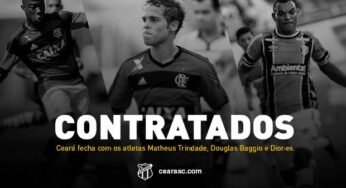 Ceará anunciou três reforços para a temporada 2017