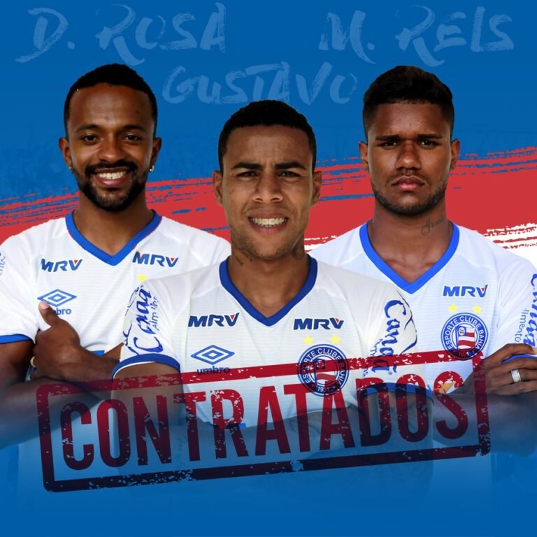 TUDO CERTO: Bahia oficializa Gustavo, Diego Rosa e Matheus Reis.