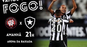 Botafogo encara o Atlético Paranaense pela 15º rodada