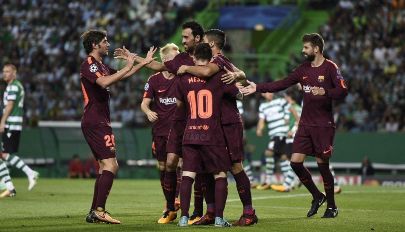 Com gol contra, Barcelona vence Sporting e segue na liderança do grupo D na Champions League