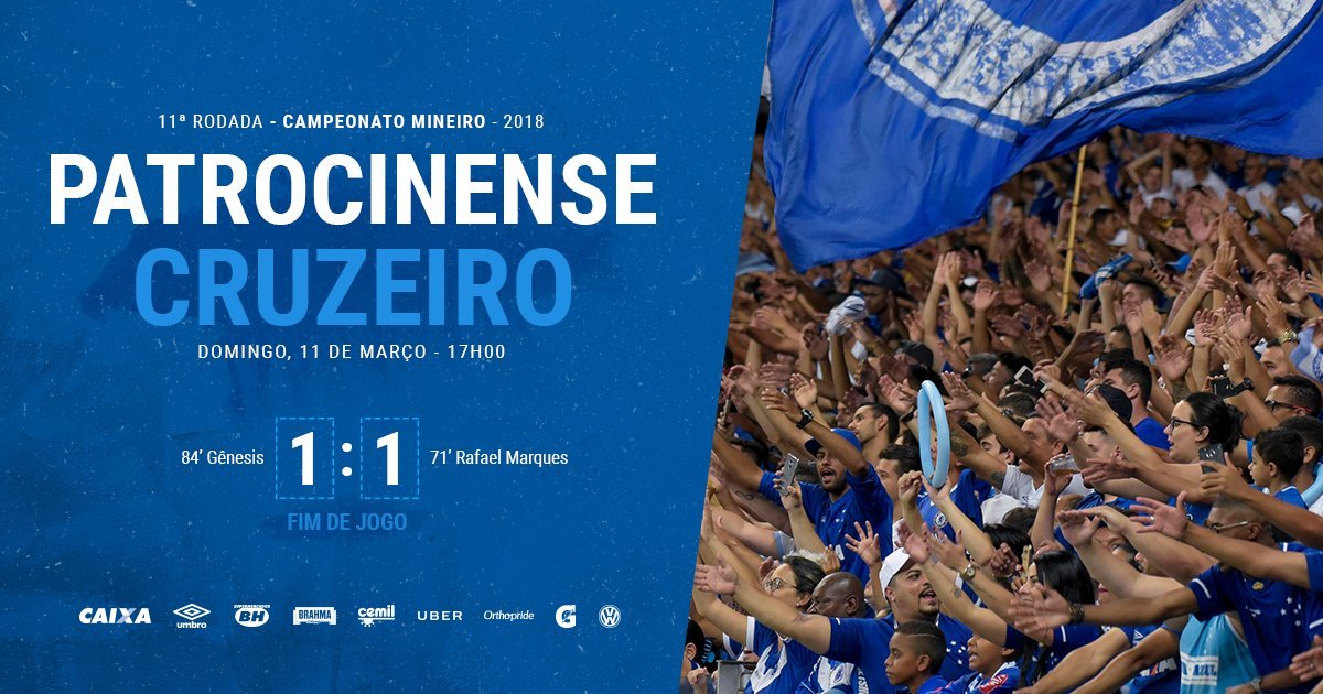 Cruzeiro empata com Patrocinense e enfrentará o mesmo na próxima fase