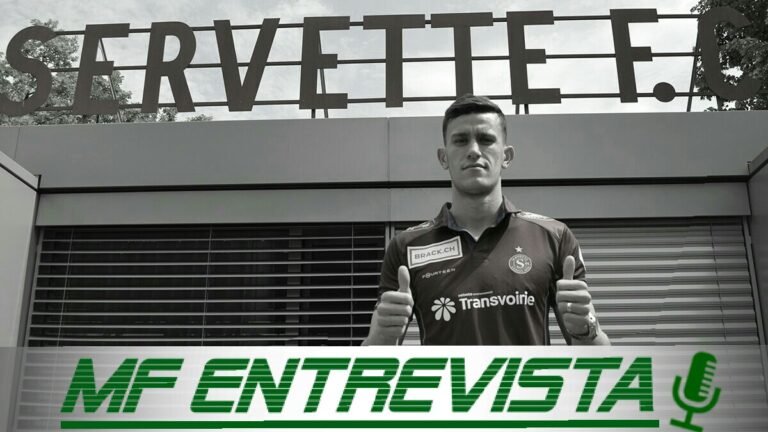 O zagueiro Nathan, do Servette, da Suíça concede entrevista ao MF