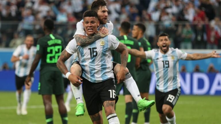 Vitória dramática por 2 a 1, classifica a Argentina para as oitavas de final da Copa do Mundo