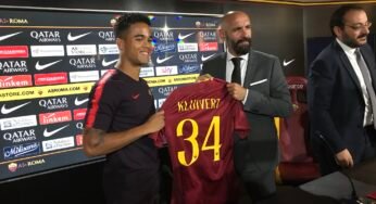 Contratado em junho, Justin Kluivert é apresentado na Roma