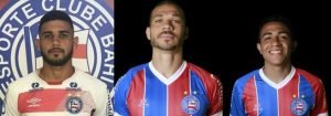 FOTO DOS JOGADORES DO BAHIA IGNACIO, NILTON E LUIZ HENRIQUE QUE TEM FIM DE CONTRATO ATÉ DEZEMBRO DE 2018