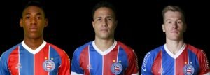 FOTO DOS JOGADORES LEO PELÉ, BRUNO, DOUGLAS GROLLI QUE TEM FIM DE CONTRATO ATÉ DEZEMBRO DE 2018