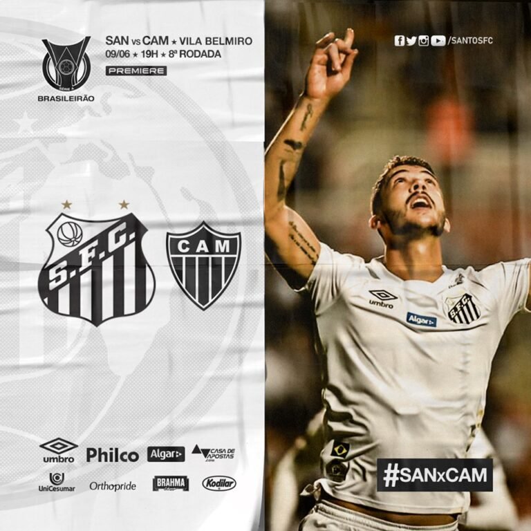 Santos  recebe Atlético-MG na Vila Belmiro