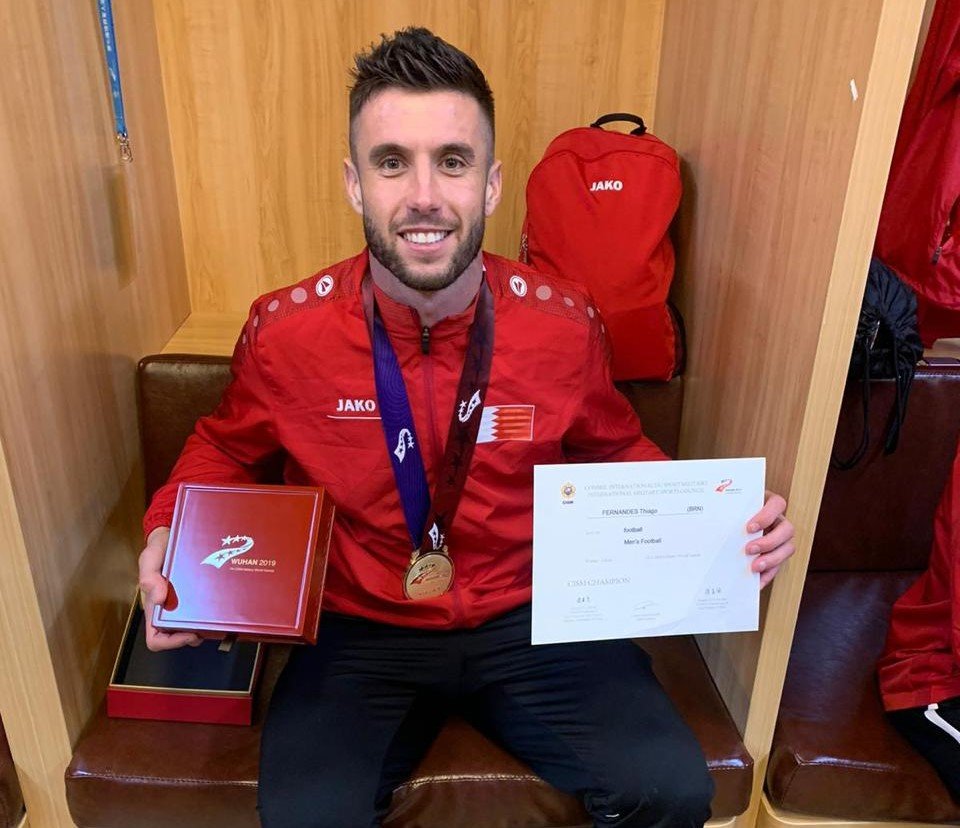 Thiago Augusto conquista medalha de ouro e a artilharia pelo Bahrein nos Jogos Mundiais Militares