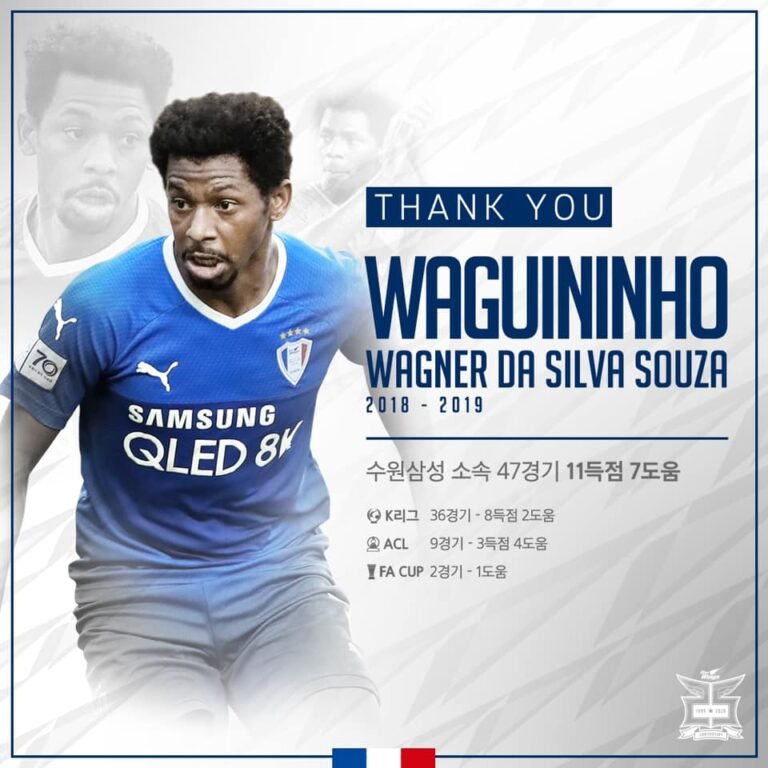 Waguininho se despede do Suwon Bluwings após duas temporadas no clube coreano