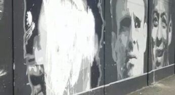 Rosto de Maradona pintado no muro do CT Rei Pelé é pichado por vândalos