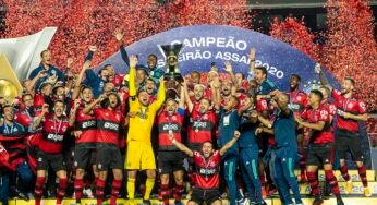 Flamengo atualiza parede no Ninho do Urubu com imagens do oitavo título brasileiro