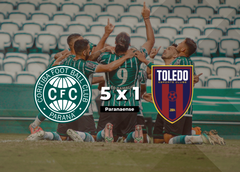 Coritiba goleia o Toledo por 5×1 pelo Campeonato Paranaense