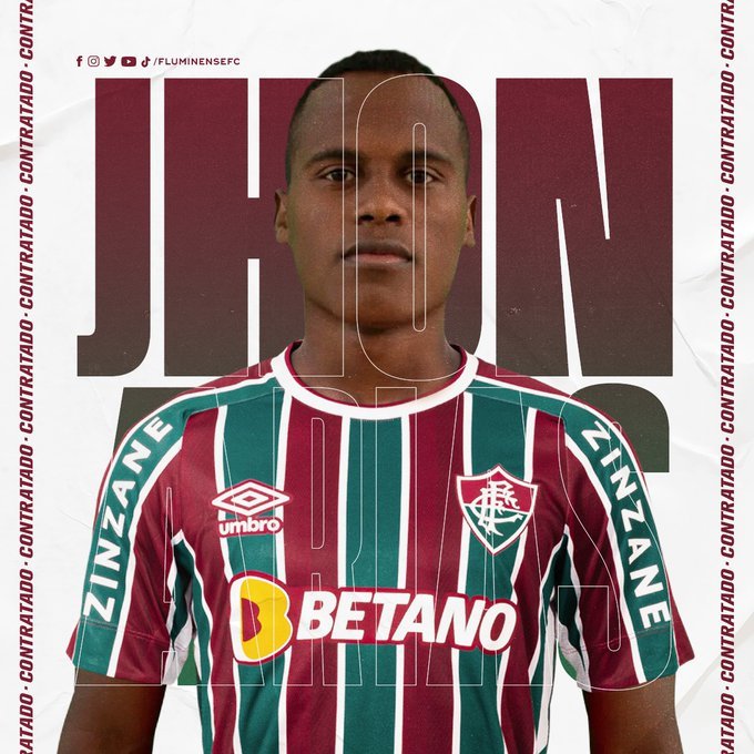 Fluminense anuncia a contratação de Jhon Arias, de 23 anos