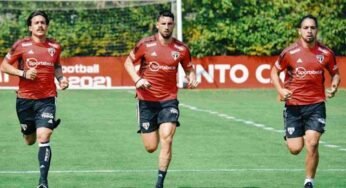 Calleri faz treino físico no CT em dia de folga no São Paulo