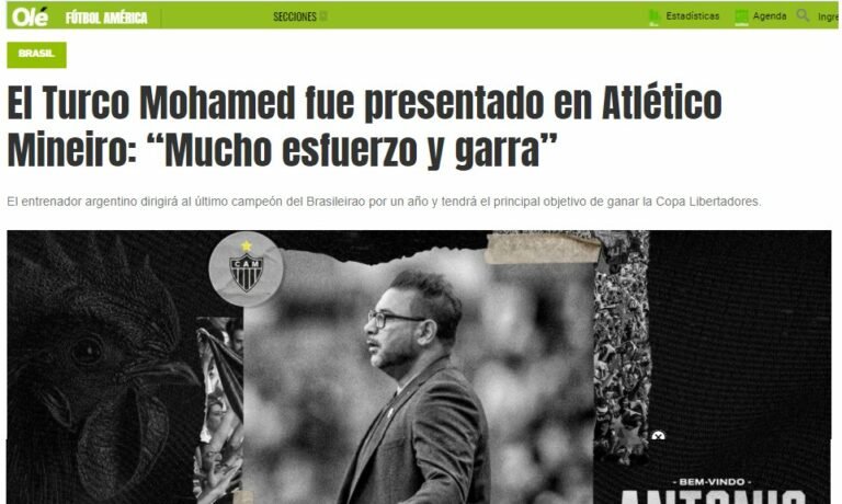 Imprensa internacional repercute contratação de ‘El Turco’ Mohamed pelo Atlético Mineiro