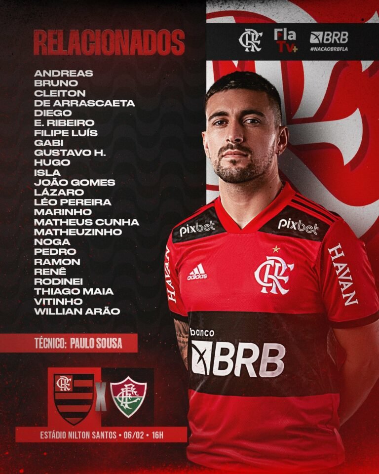 Com desfalques, Flamengo divulga relacionados para Fla-Flu