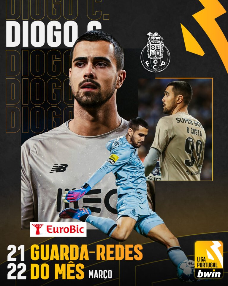 Diogo Costa é eleito o melhor goleiro de março no Campeonato Português