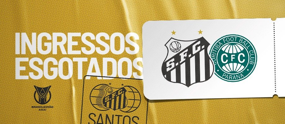 Santos anuncia ingressos esgotados para duelo contra o Coritiba