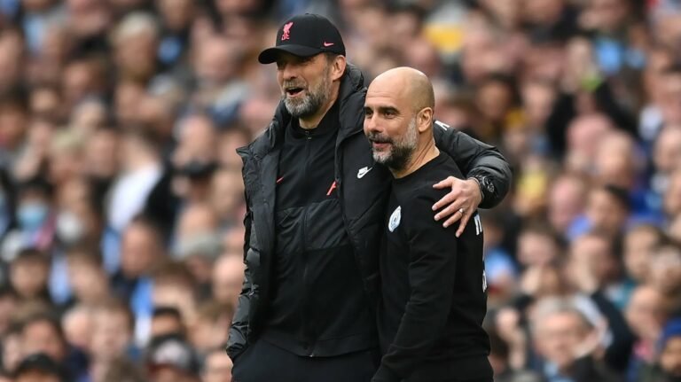 Klopp e Guardiola trocam elogios após empate entre Liverpool e Manchester City