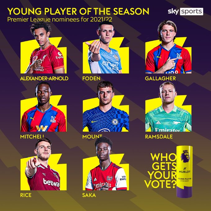 Premier League divulga os 8 indicados ao prêmio de melhor jogador jovem do campeonato inglês