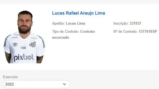 Lucas Lima aparece no BID com camisa do Santos e fica próximo de ser anunciado