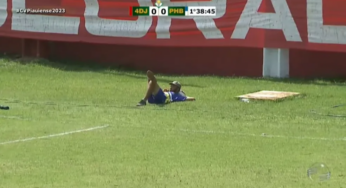 Gandula é flagrado “tirando um cochilo” em partida do Piauiense