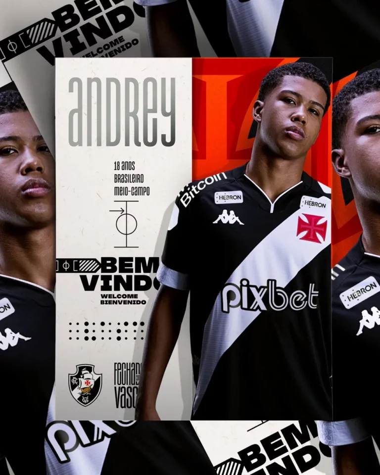 Vasco oficializa retorno de Andrey Santos, por empréstimo