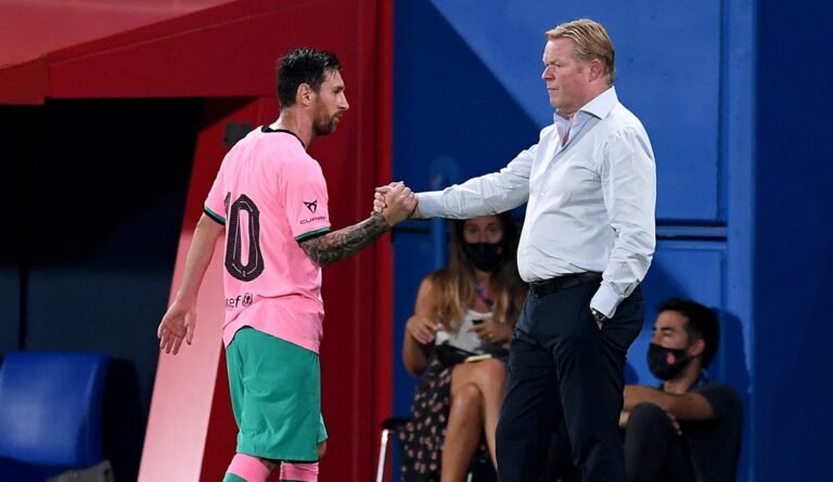 Koeman dispara contra diretoria do Barcelona: “Não deixou Messi continuar”