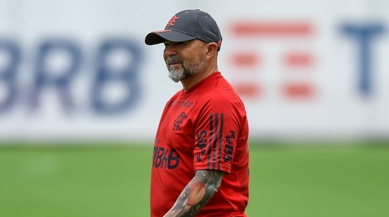 Jorge Sampaoli em treino no Flamengo